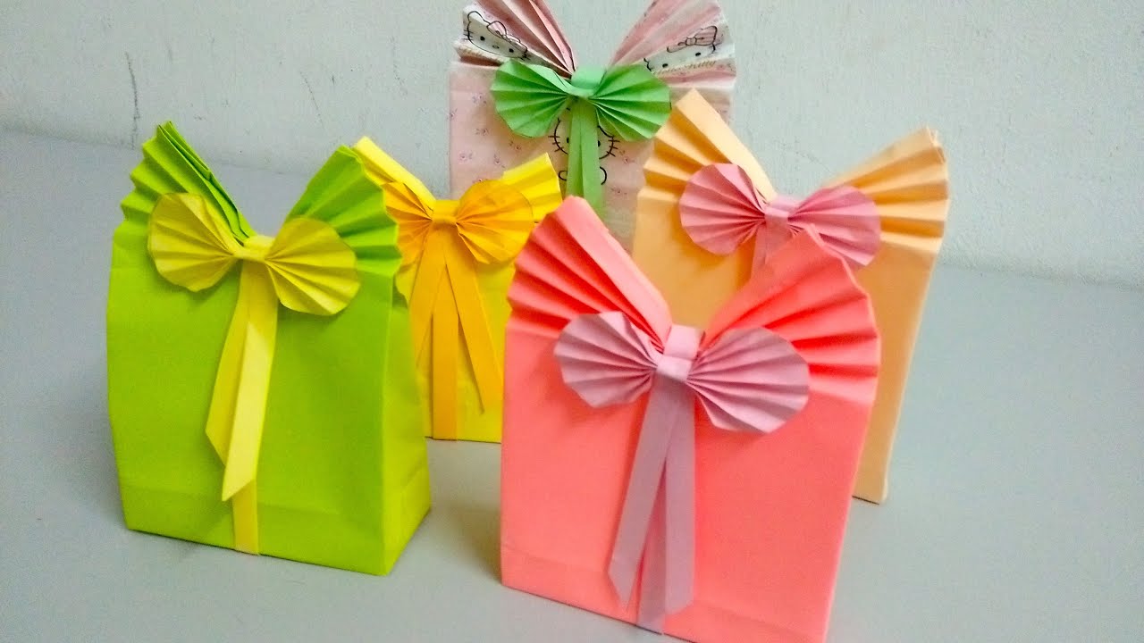 DIY Cara Membuat Tas Hadiah Dari Kertas A4 || How To Make Paper Gift Bag || Paper Gift Bag
