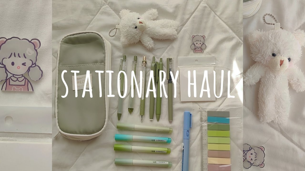 Green themed stationary haul| cute and affordable stationary unboxing|