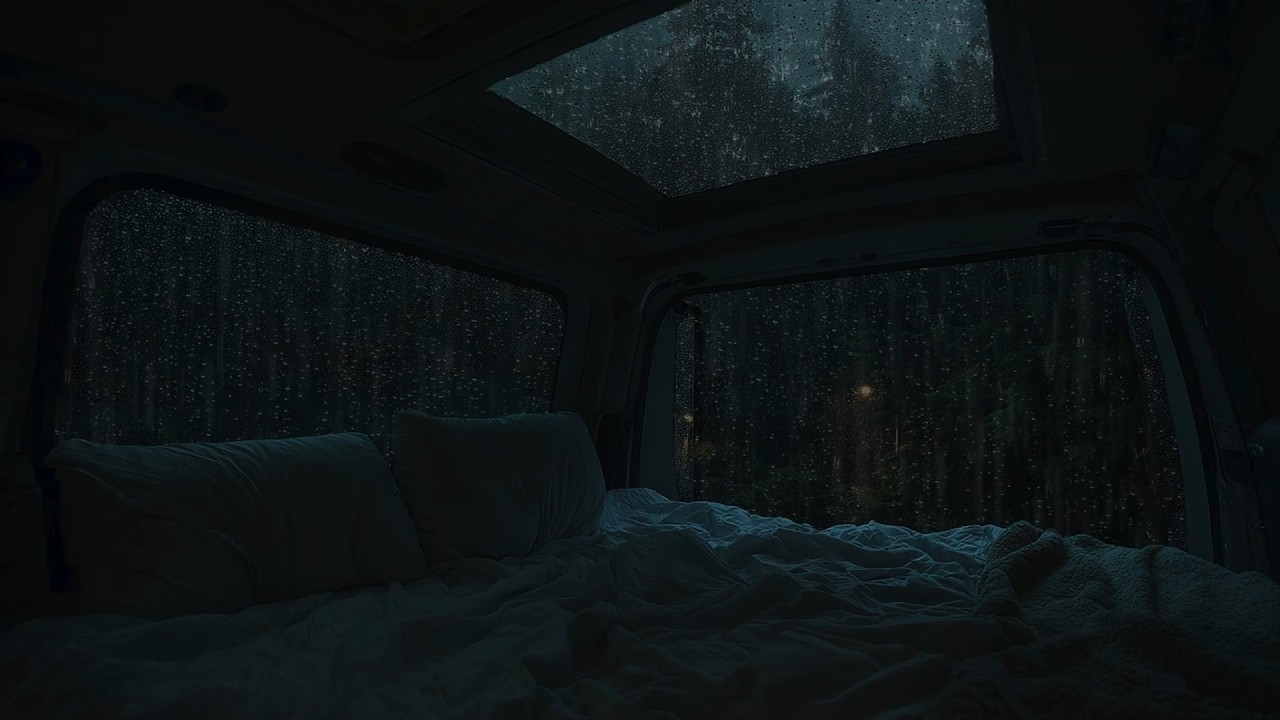 3 Hours⚡️ Gentle Rain in the Forest Camper for Sleep