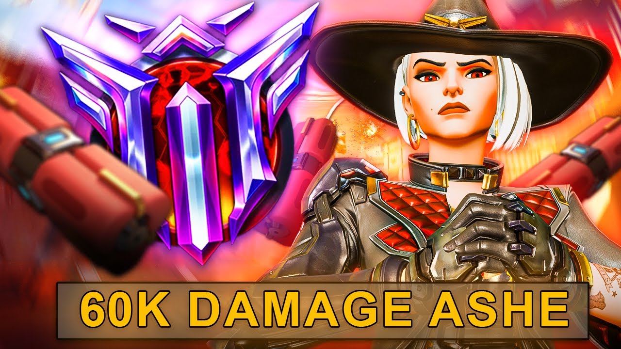 60K DAMAGE 70 ELIM BROKEN ASHE BUILD | Overwatch 2 Stadium