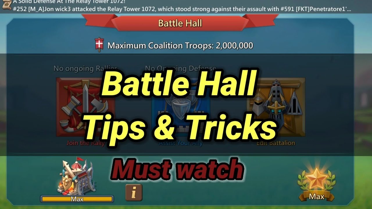 Lords Mobile - Battle Hall Full Details | Edit Battalion Trick | Tips and Tricks - Must Watch