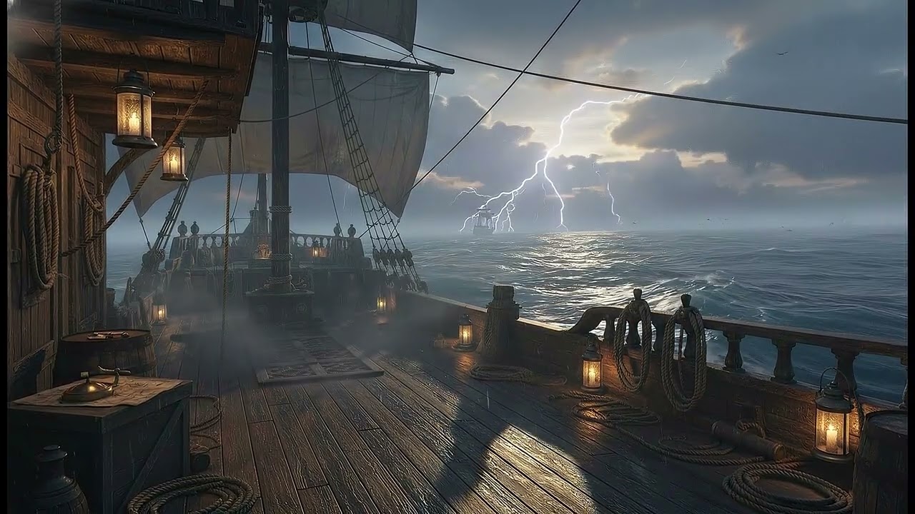 Calm Pirate Ocean Ambience for Board Game Night & Focus (4K)