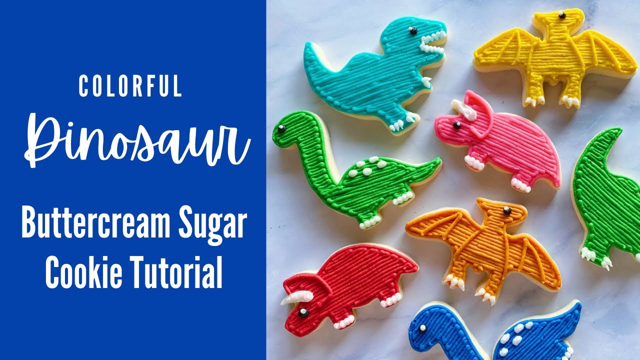 How to Decorate Dinosaur Cookies [Buttercream Cookie Decorating Tutorial]