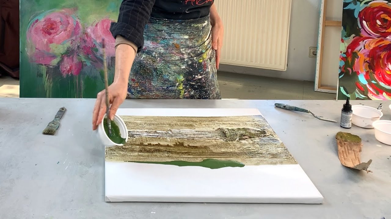 DIY Effekt Texture ! GOLD und Rinde ! Abstrakte Acryl Maltechniken - Anfänger geeignet