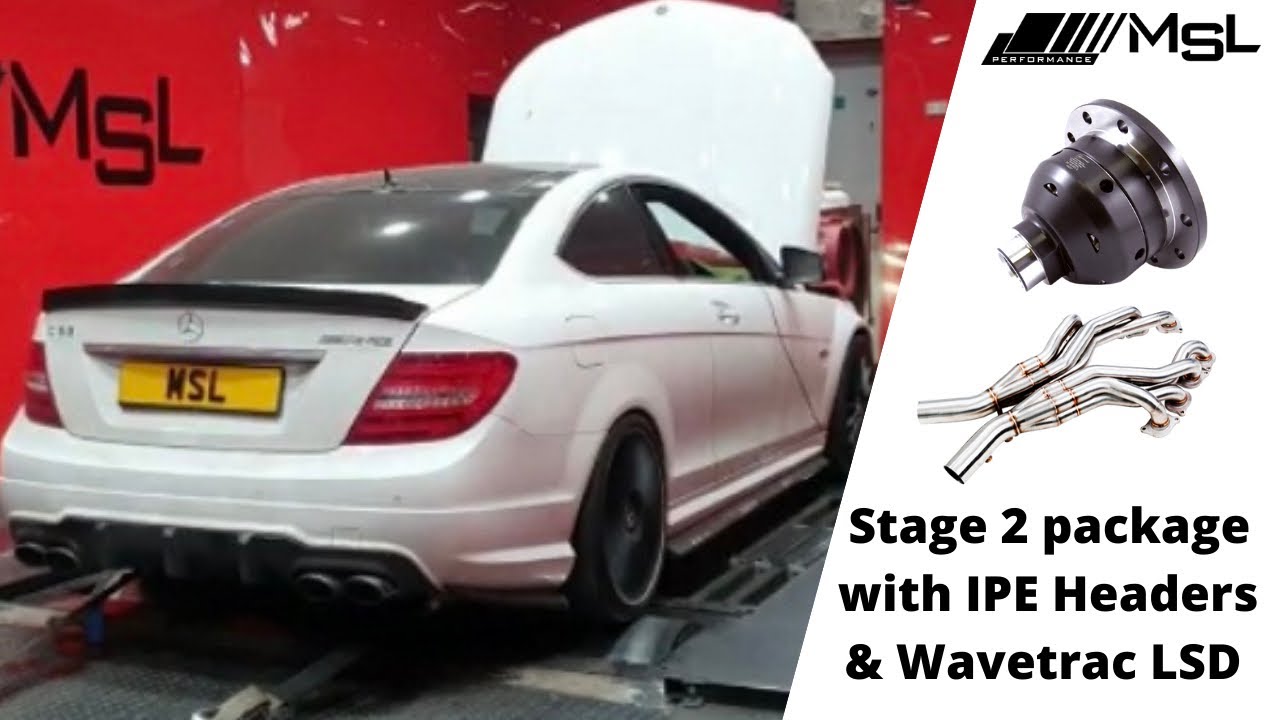 IPE Catless Headers, Wavetrac LSD & stage 2 MSL Custom map and dyno package on this C63 W204