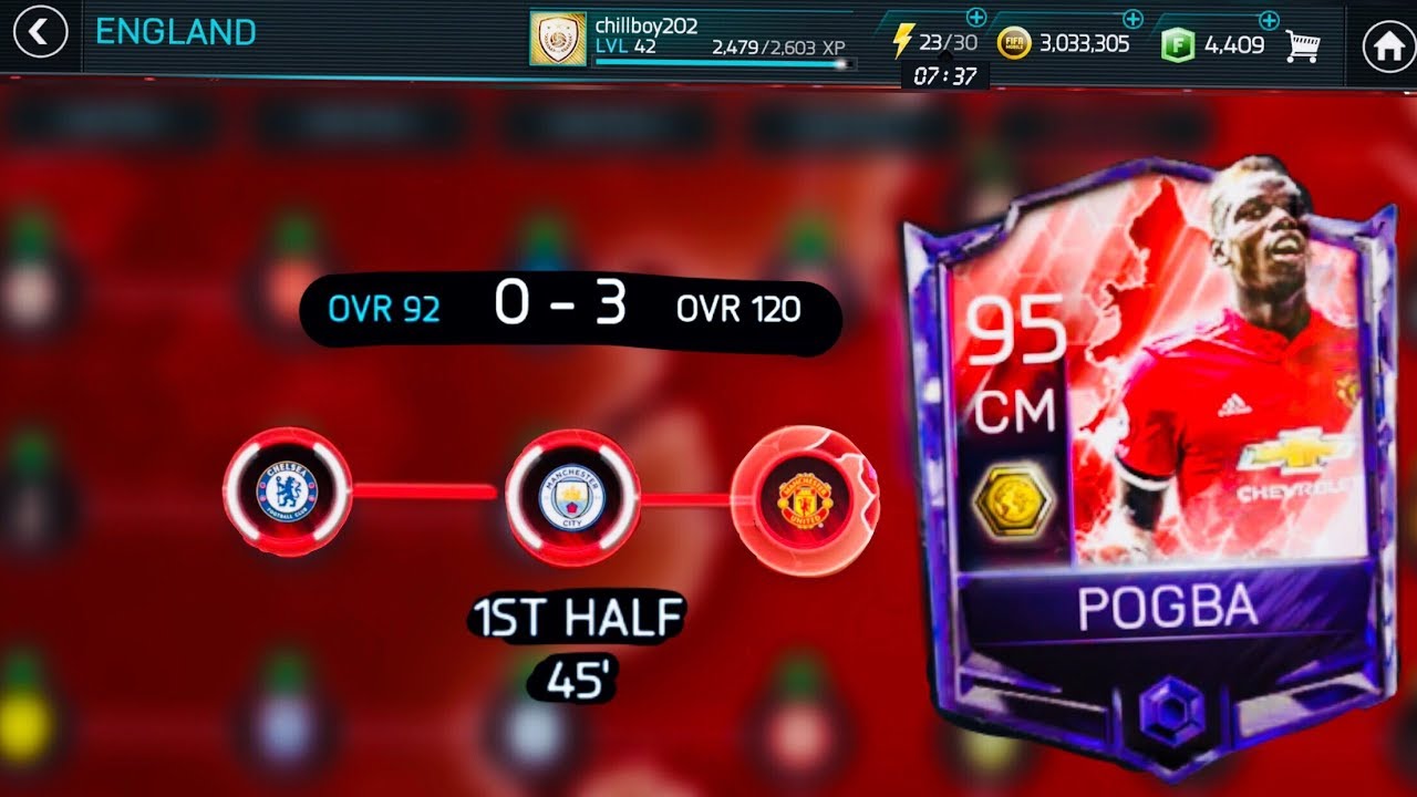 HOW TO GET 90 POGBA ENGLAND CAMPAIGN MASTER-Toughest MATCHES Gameplay(0-3 vs 120 OVR)-Fifa mobile S2