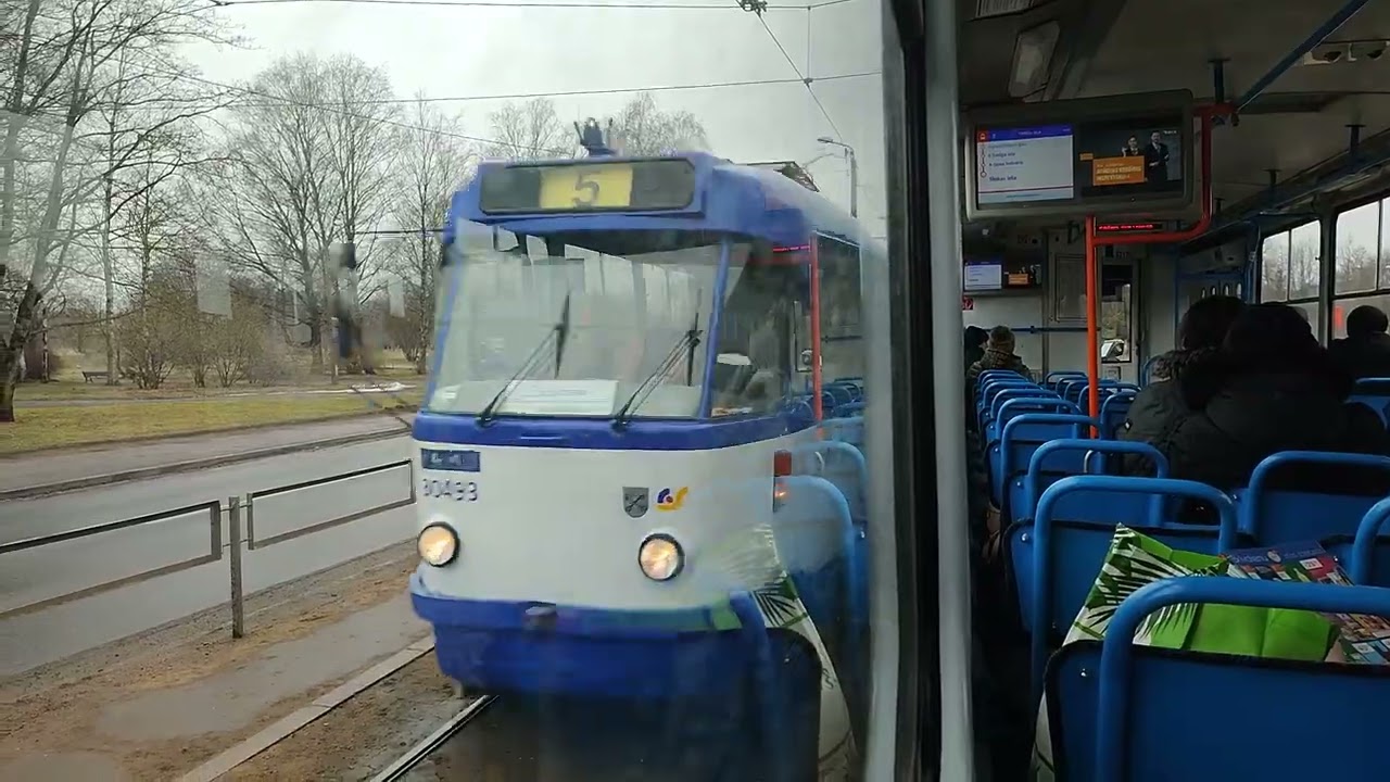 Tramvaje Riga: linka - 2. Rīgas tramvajs: līnija - 2. Trams Riga: line - 2. Loty&scaron;sko/Latvija/Latvia.
