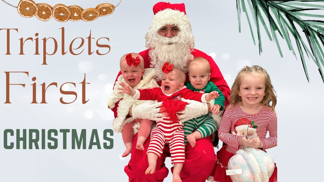 Triplets First Christmas!  They were SO scared!