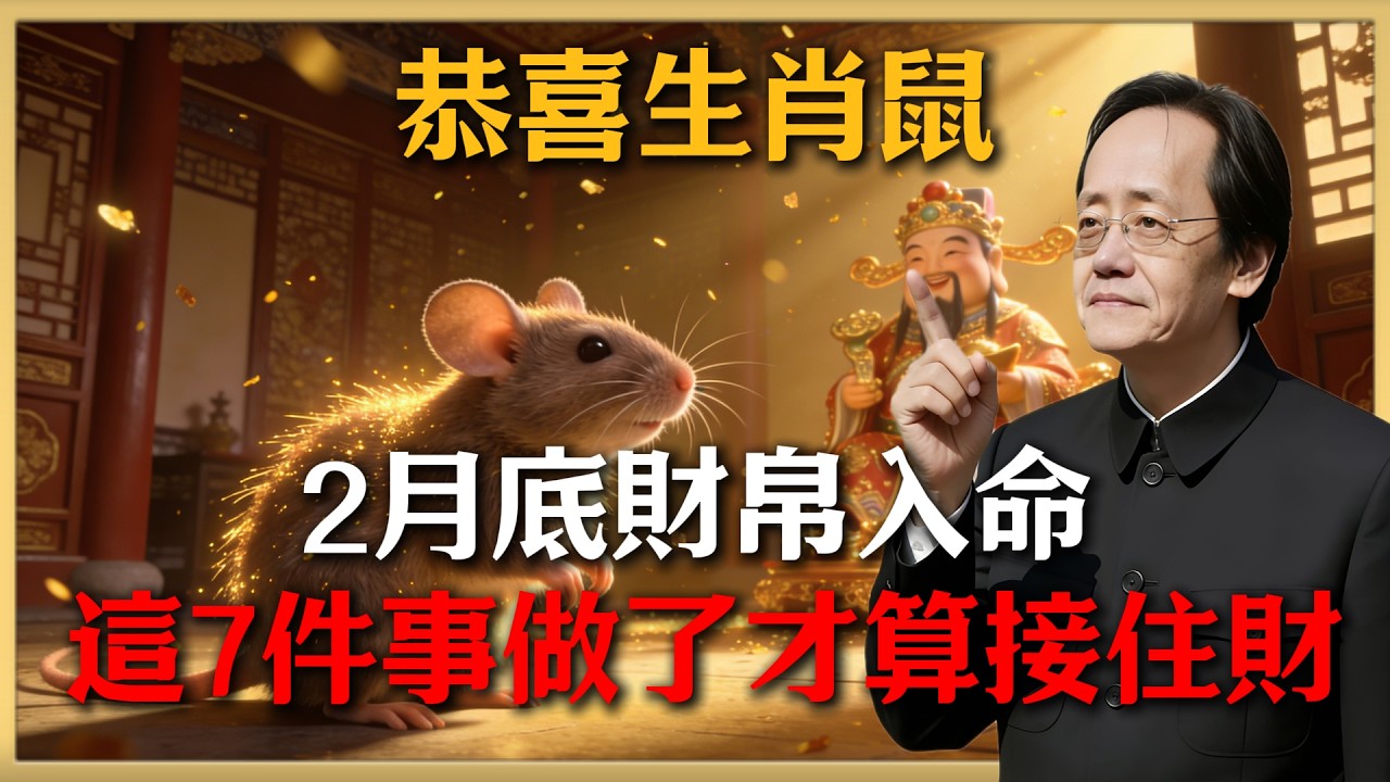 恭喜生肖鼠！2026年2月底「財帛」入命，這7天是暴富關鍵，不行動財富將擦肩而過！#倪海廈 #命理 #生肖 #運勢