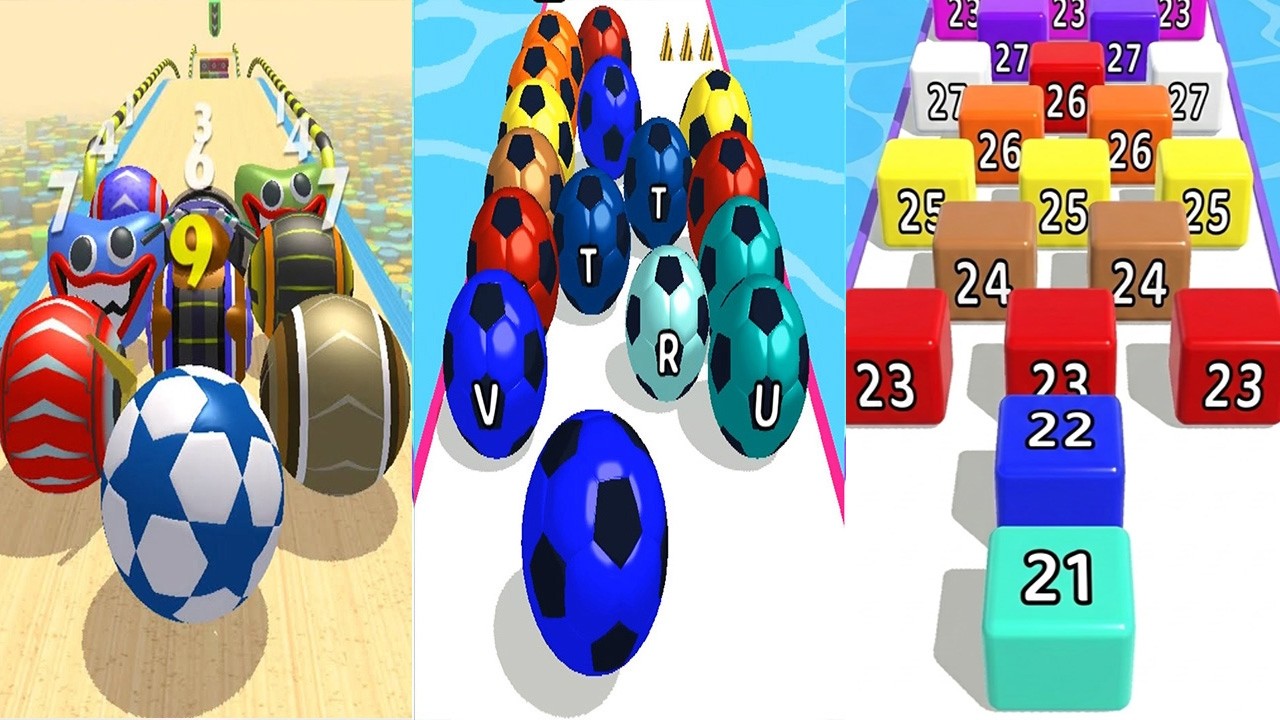 Action Balls VS AZ Run VS Marble Run 3D - All Levels Gameplay Android iOS Ep 1