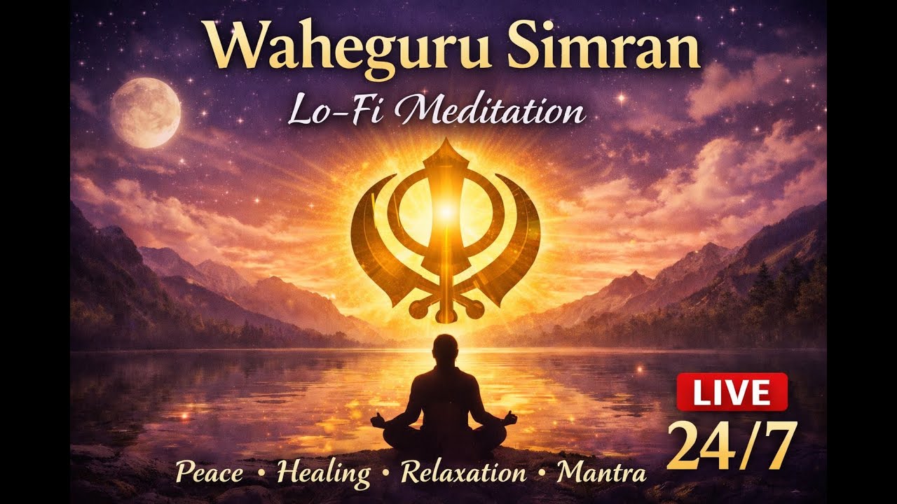 Waheguru Simran 24/7 – Live Meditation | Sikh Mantra | Spiritual Music | Study, Sleep, Relax
