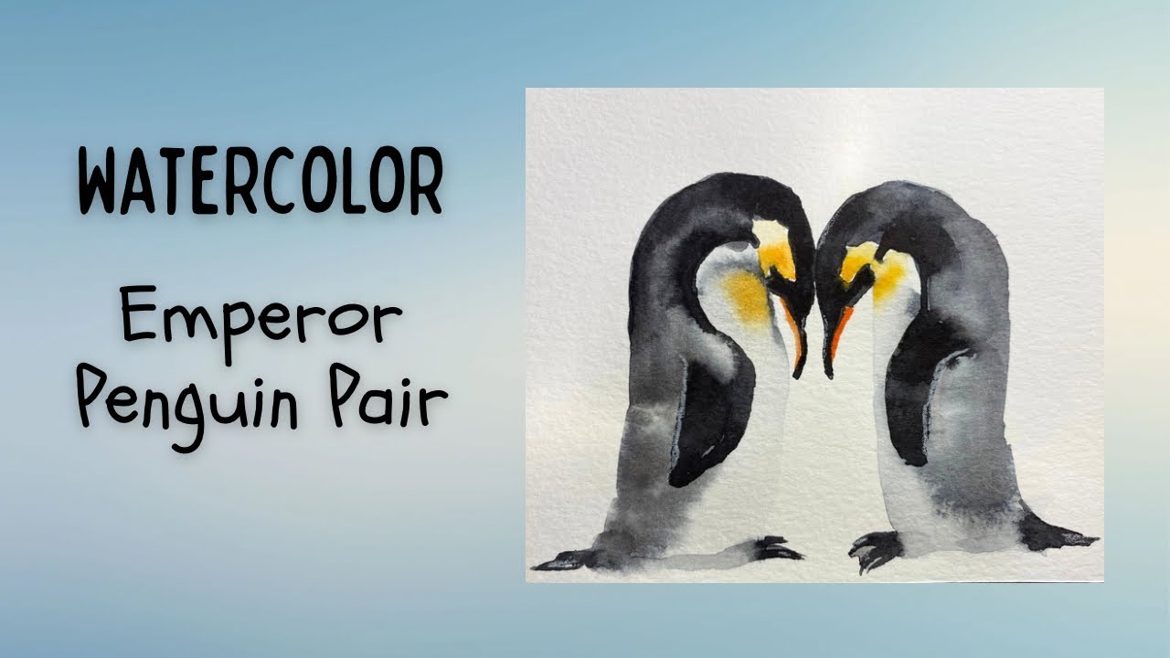 How to Paint Penguins Step by Step Watercolor Tutorial