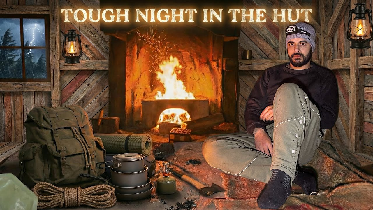 Hut Camping Adventure🌲 | Dark Night, No Comfort 💔