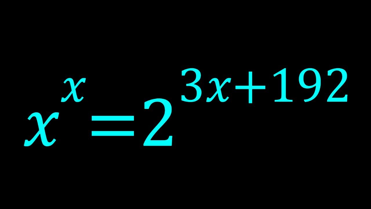 A Very Nice Exponential Equation | Math Olympiads
