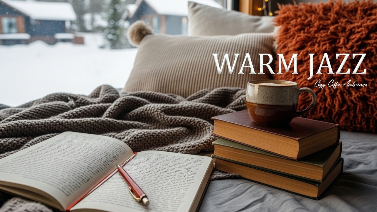 Relaxed Coffee Shop Atmosphere   Smooth Jazz Piano Snow Cafe