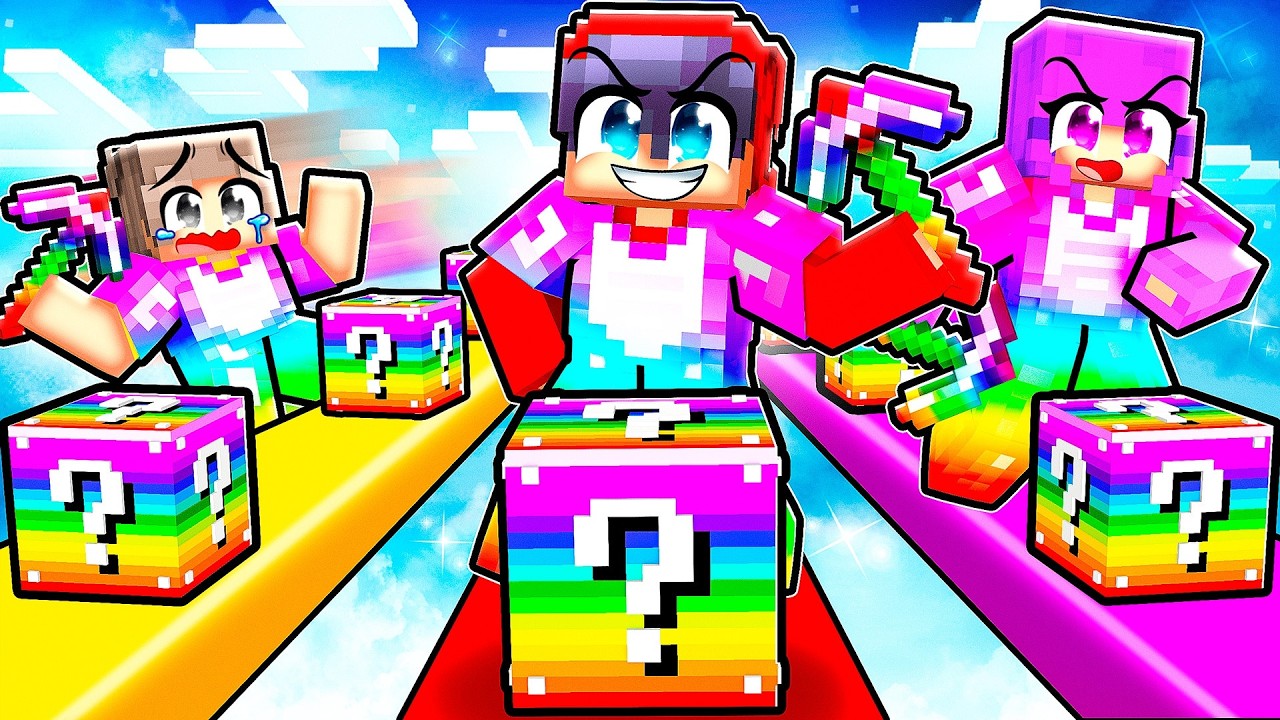 Playing an OP LUCKY BLOCK RACE in Minecraft