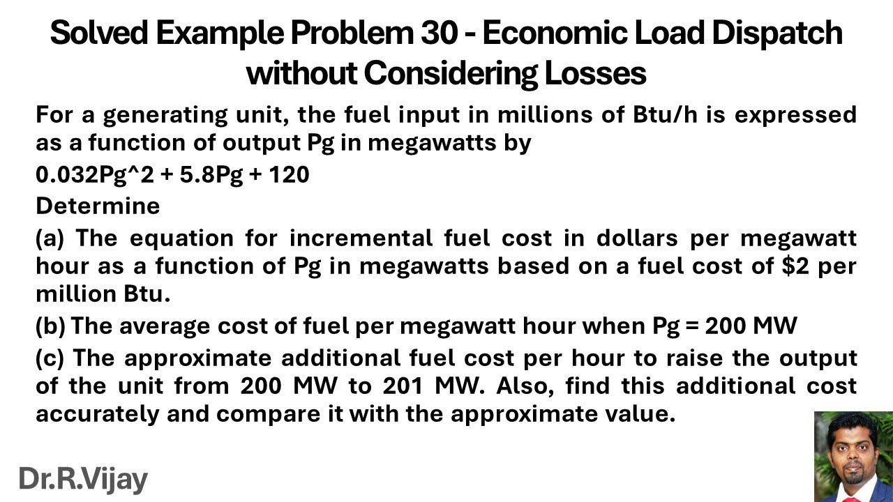 Solved Example Problem 30 - Economic Load Dispatch without Considering Losses #psoc