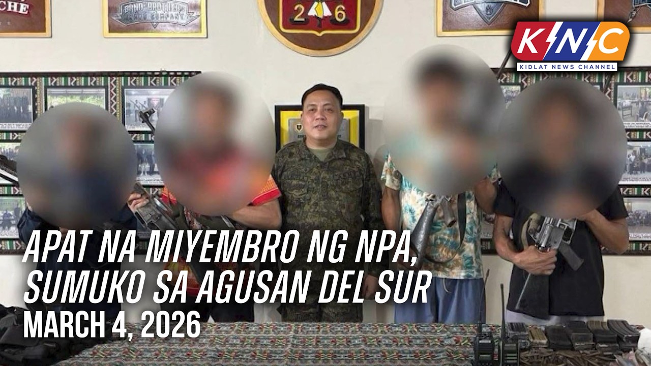 Apat na miyembro ng NPA, sumuko sa Agusan Del Sur | Kidlat News Channel (Mar 4 2026 12NN)