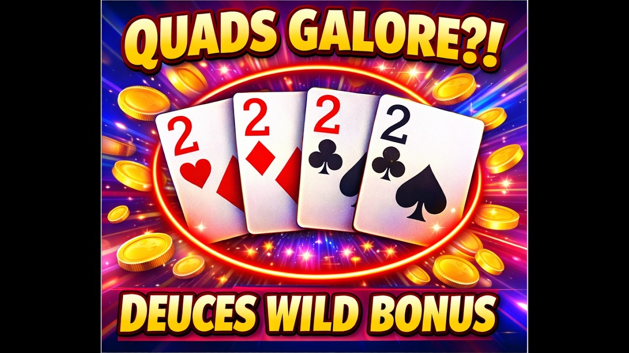 This game is INSANE! Powerhouse Plus Deuces Wild Bonus Poker! #casino #videopoker #slot #quads