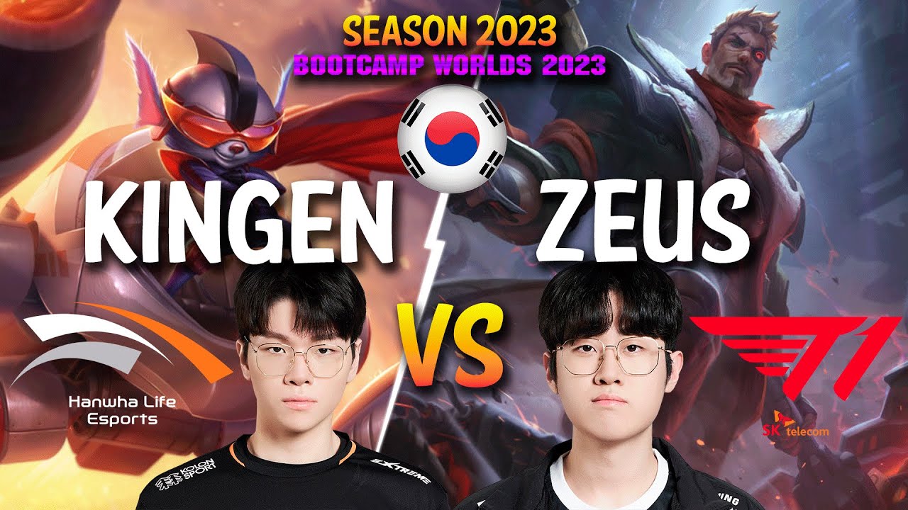 HLE Kingen vs T1 Zeus - Kingen RUMBLE vs Zeus JAYCE Top - Patch 13.22 KR Ranked