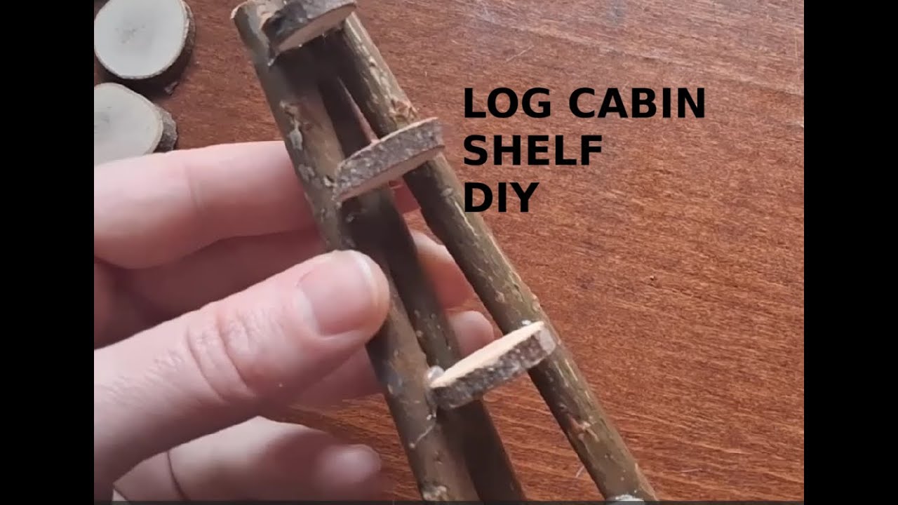 DIY Dollhouse Log Cabin Shelf 🌲Miniature Rustic Build