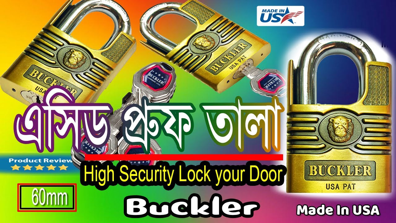 Buckler Anti-Theft Hard Steel Keyed Padlock High Security With 4 Key