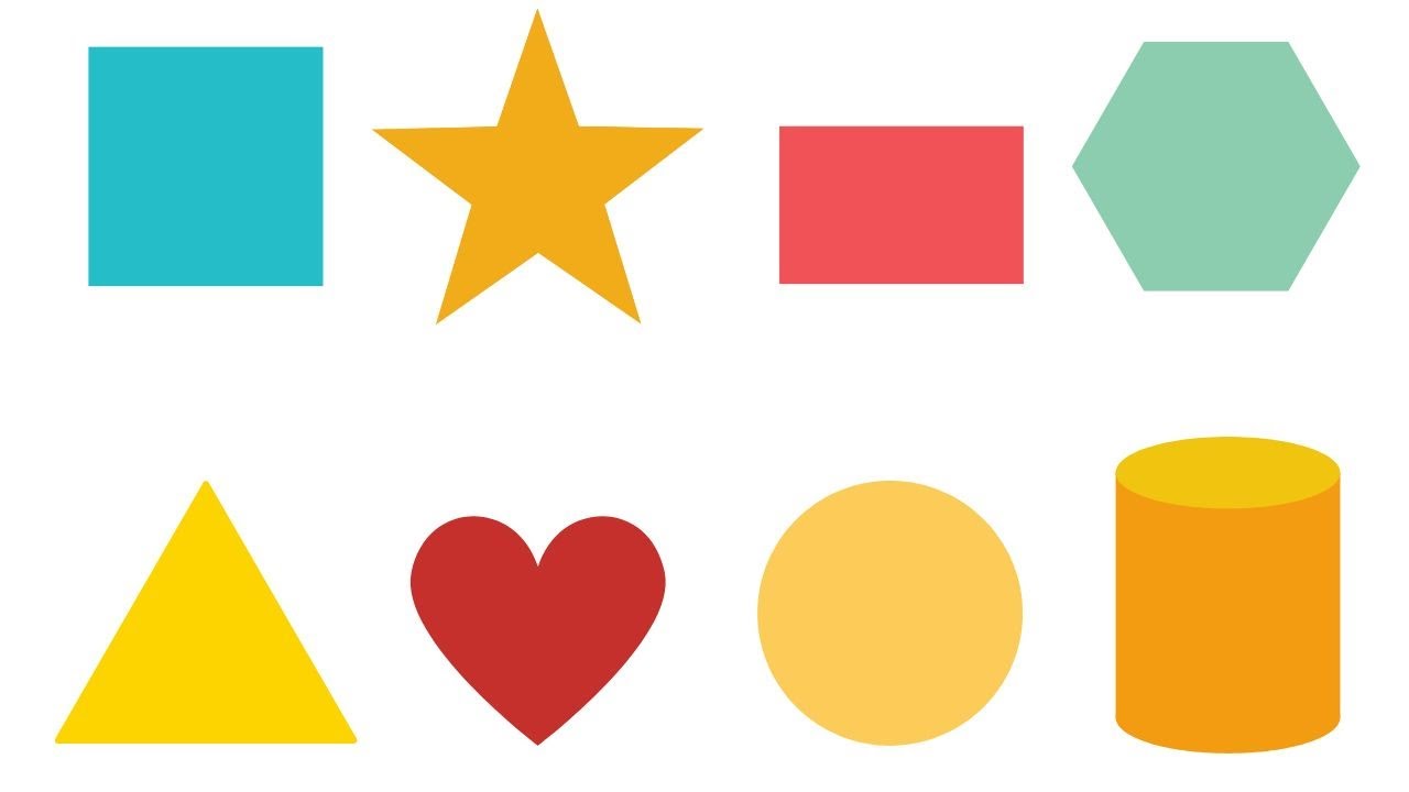 What shape is this? Triangle, circle, star... and more. Name and example shapes for kids.