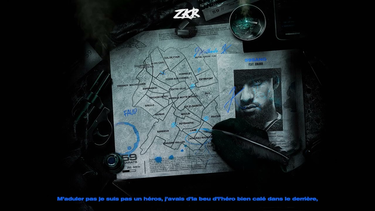 Zkr - 59sang (feat Gradur) (lyrics video)