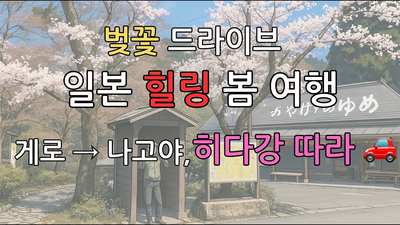 히다강 벚꽃길 따라 봄 드라이브 | 일본 게로시 → 나고야 자동차 여행 | 벚꽃 힐링 영상
