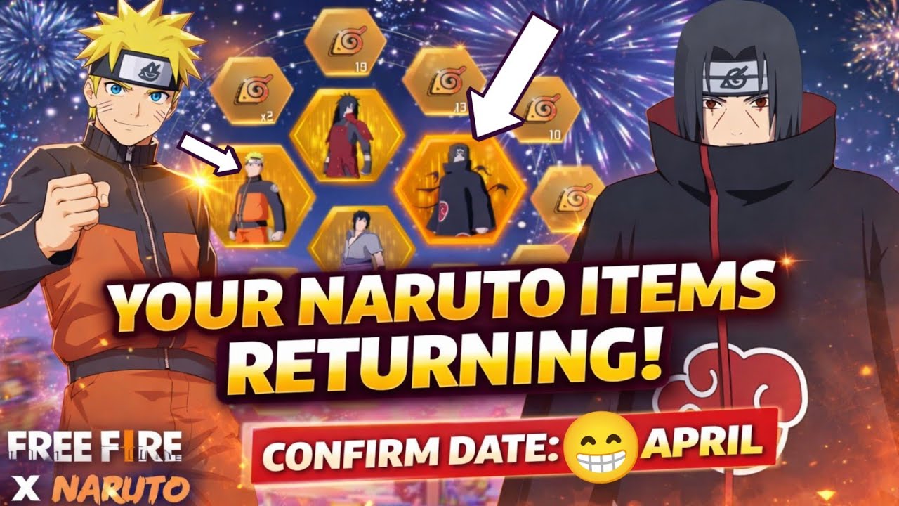 Free Fire x Naruto Returns Again 😍 All Limited Items Coming Back Soon ❌ Confirm Date 🎁