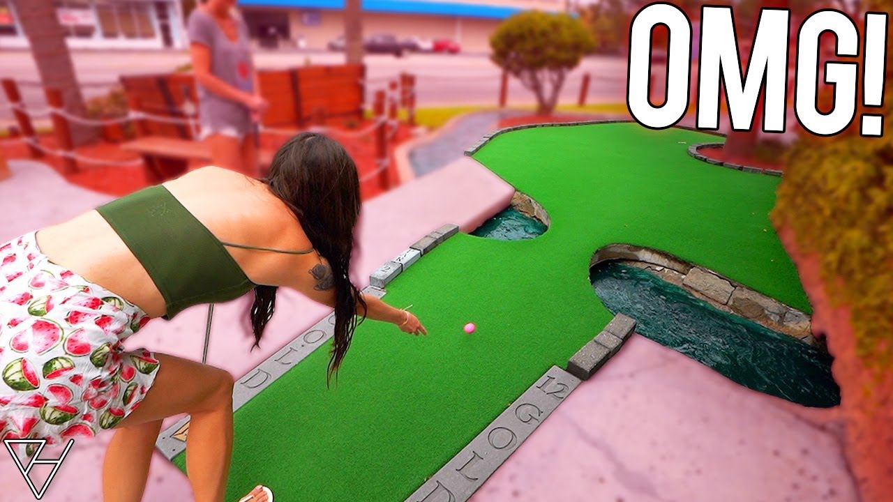 Her Luckiest Mini Golf Game Ever! - So Many Hole In Ones!