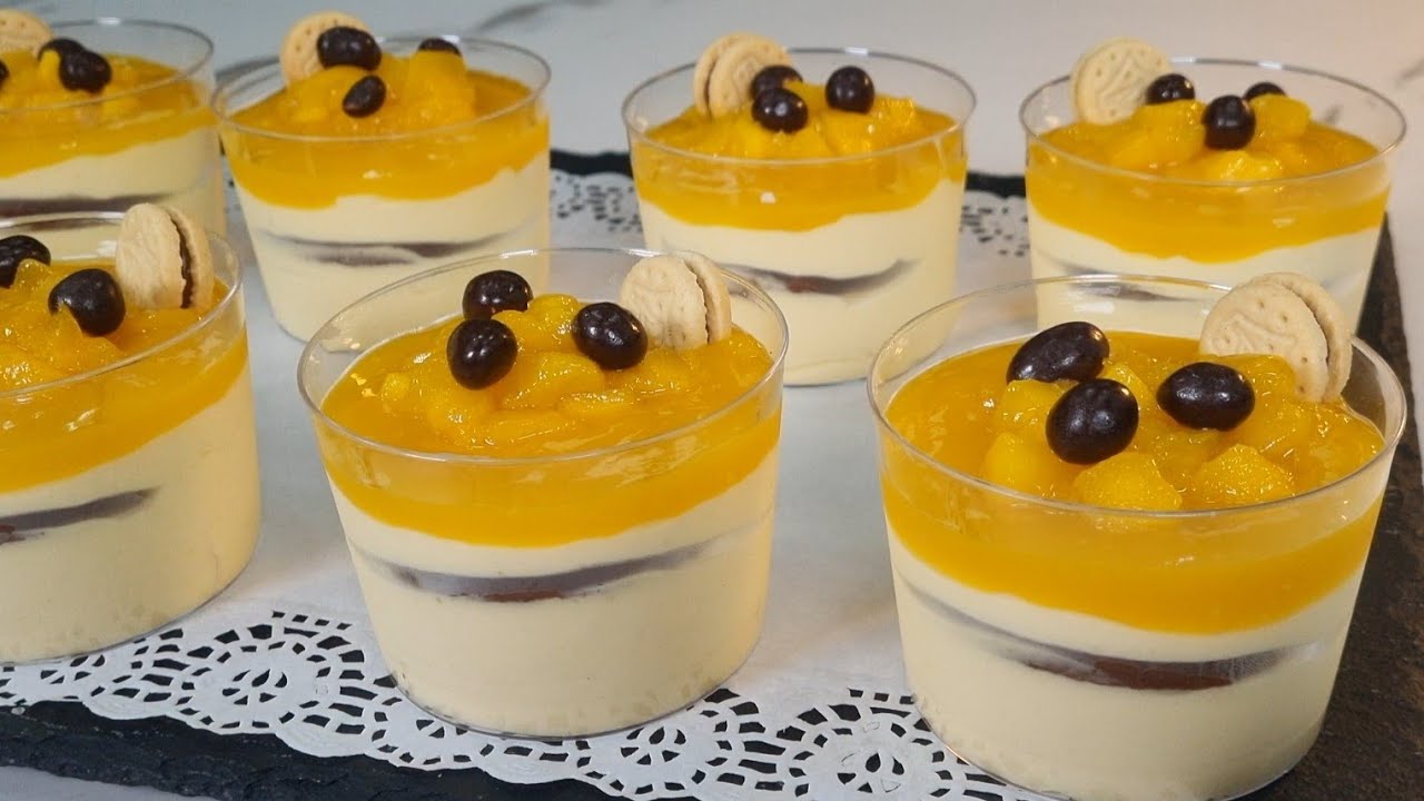 !NO CREERÁS LO BUENO QUE ESTÁ¡ SUAVE Y  CREMOSO POSTRE DE MANGO. Delicioso, con un sabor increíble