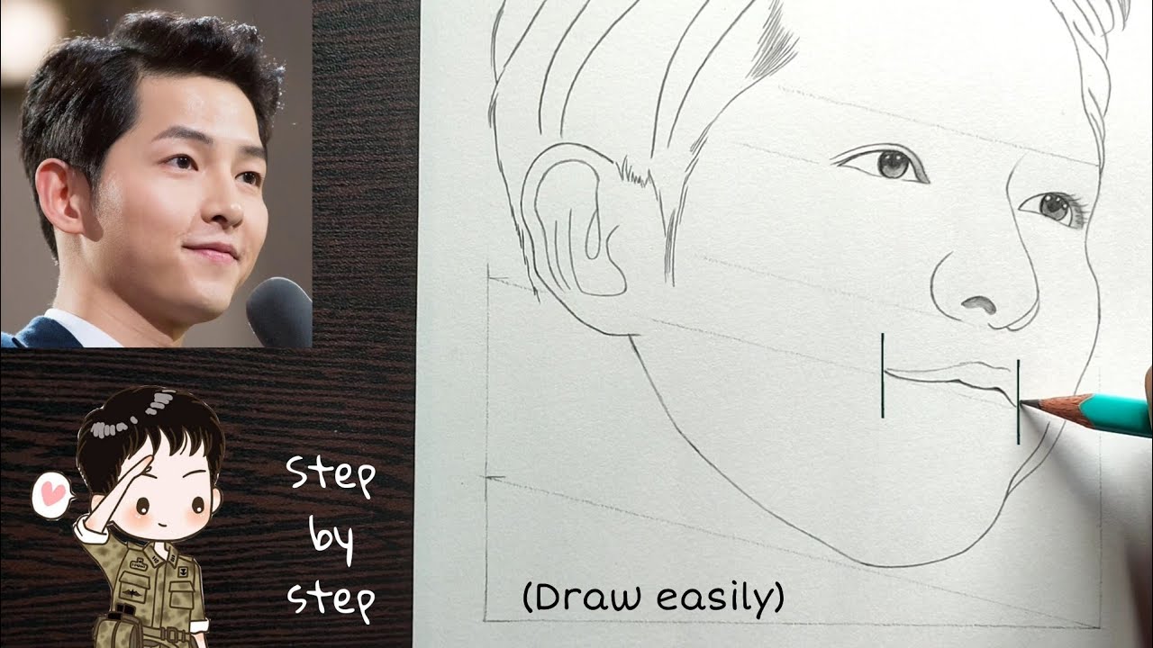 How to draw  Song Joong-ki step by step | Drawing Tutorial | YouCanDraw