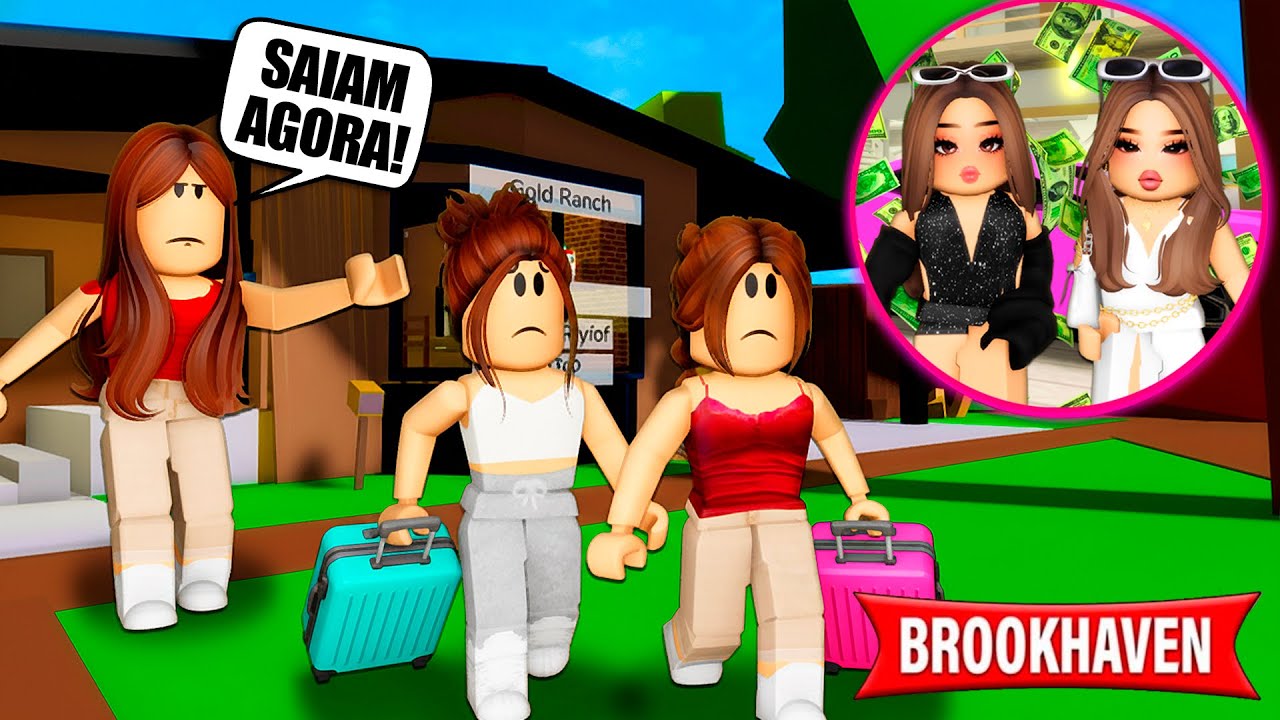 AS MENINAS EXPULSAS DE CASA ENCONTRARAM O PAI RICO | Historinhas Brookhaven RP | Roblox
