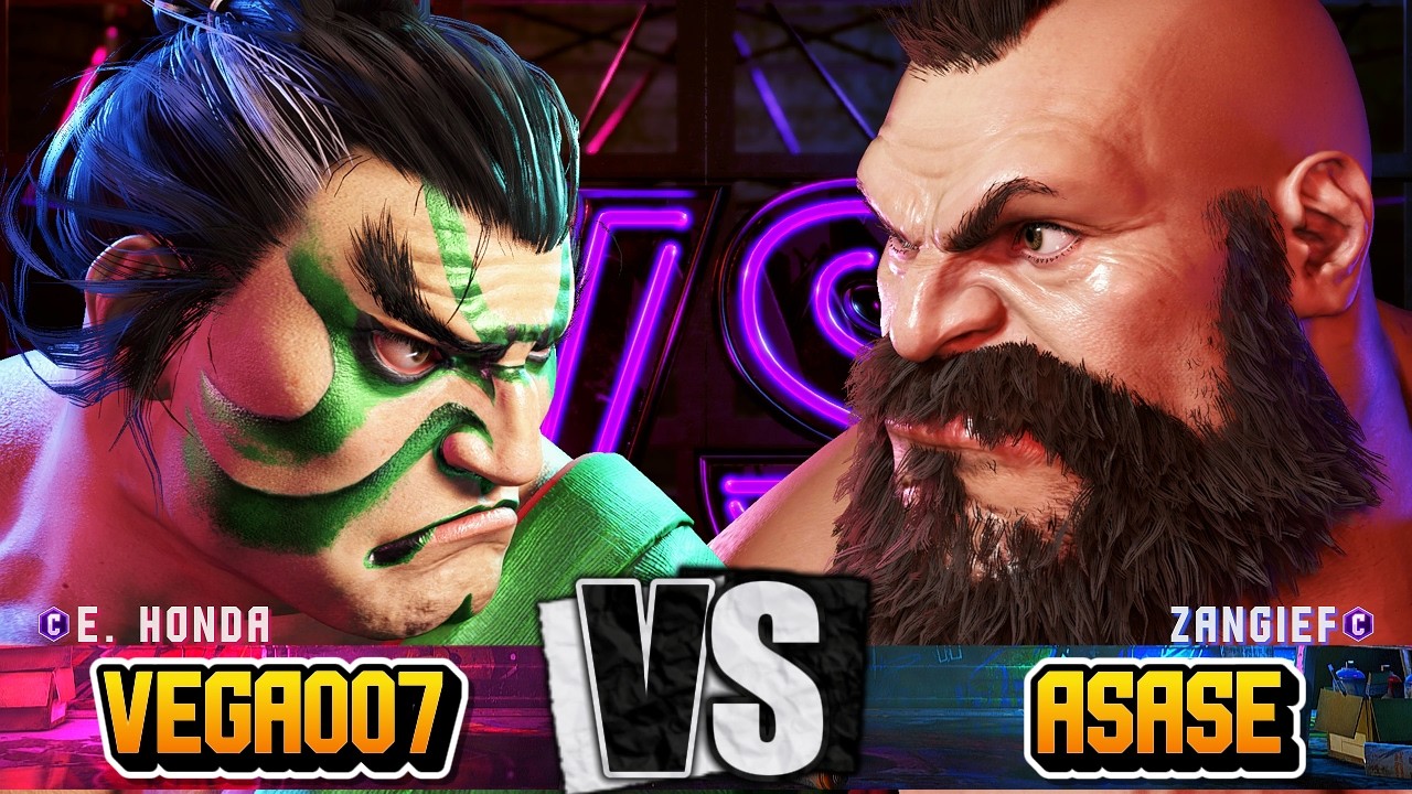 SF6 | Vega007 (E. Honda) VS ASASE (Zangief) | High Level Match