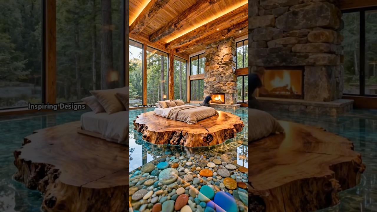 Wow! Incredible bedroom design with epoxy pebble floors! 🤯👏