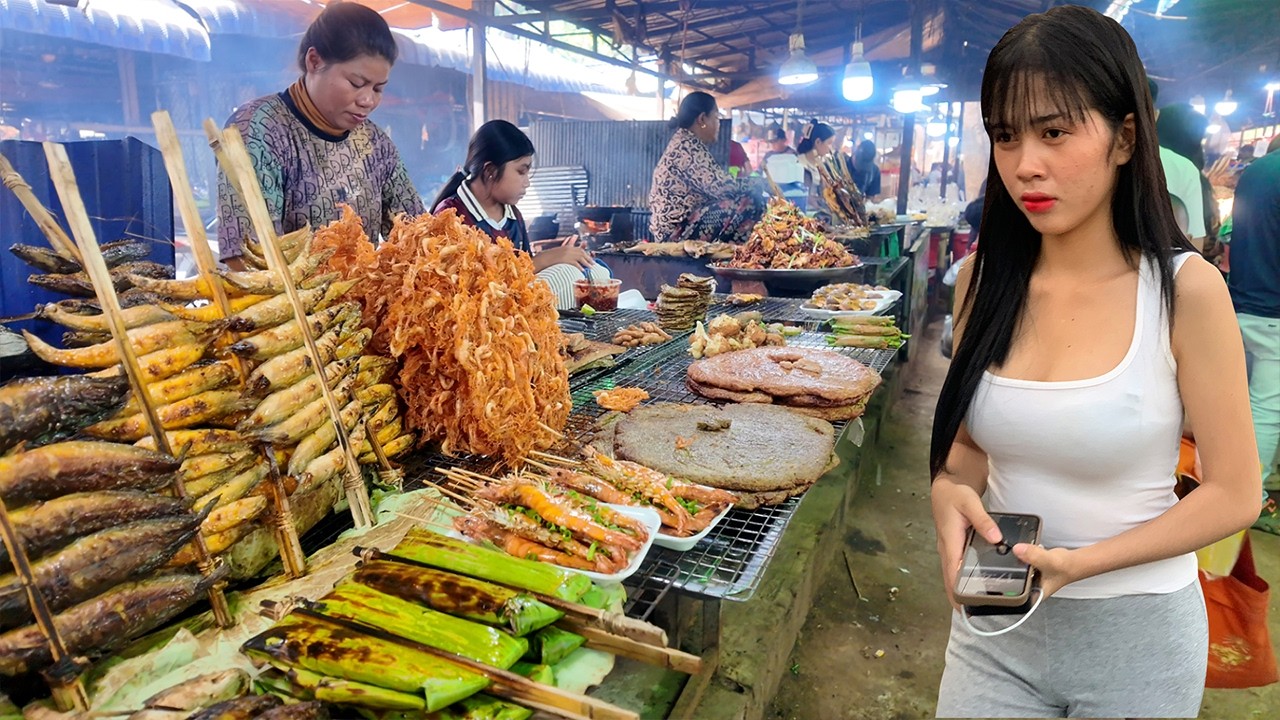 Hidden Gems CAMBODIAN Street Food 2026 - Walking Tour in Countryside Food Market, Udong Resort