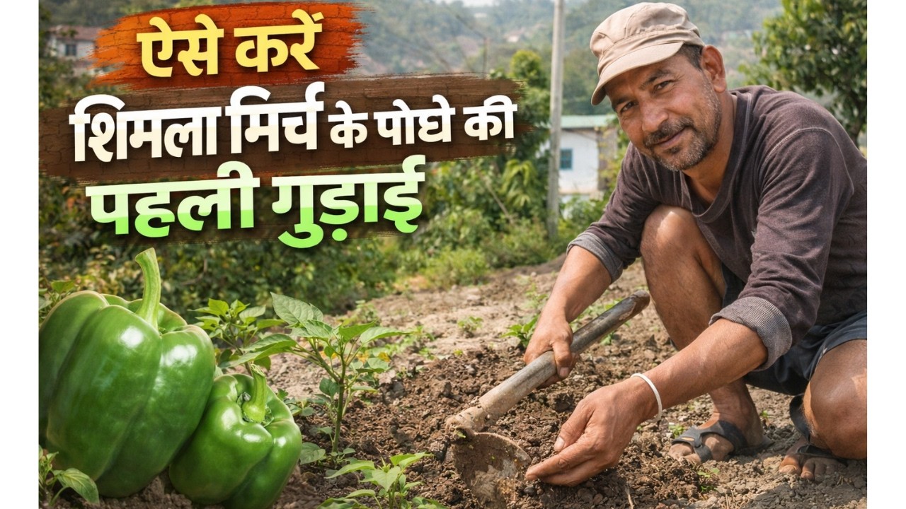ऐसे करें शिमला मिर्च के पौधे की पहली गुड़ाई | सही तरीका 😮