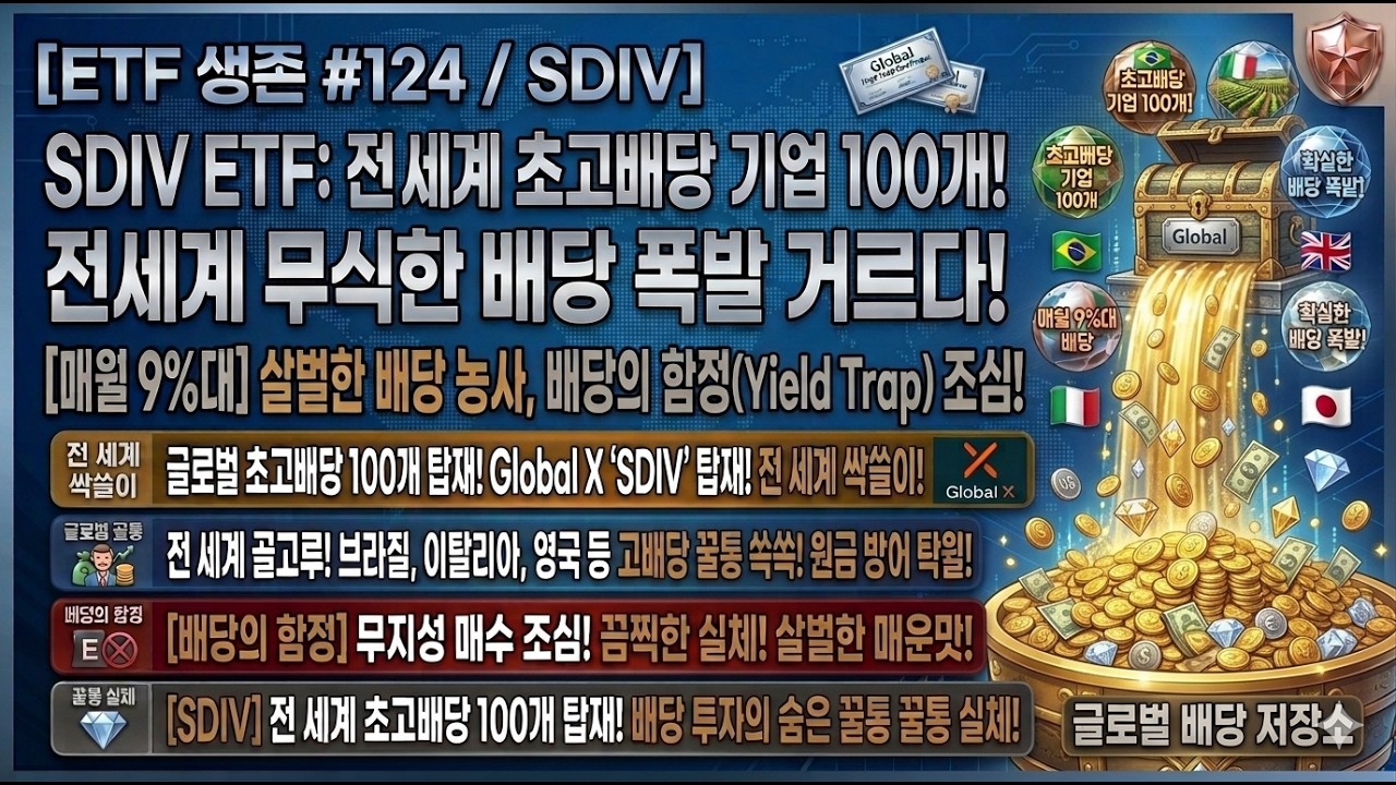 [ETF 생존 #124] 전 세계 배당률 1등부터 100등까지 싹 쓸어 담았습니다! 9% 월배당 / SDIV