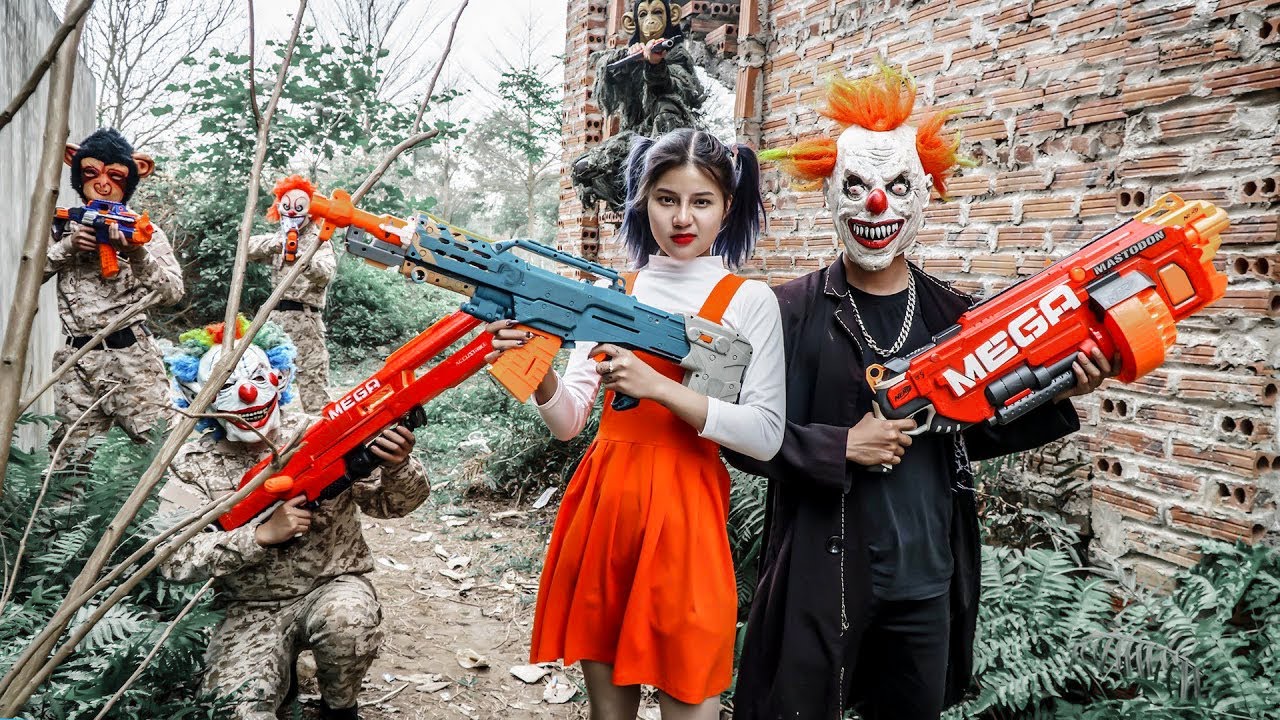 Mask Nerf War: Alpha Girl Nerf Guns Fight XICMAN Mask  Robbery Gone Wrong Unbelievable Ending