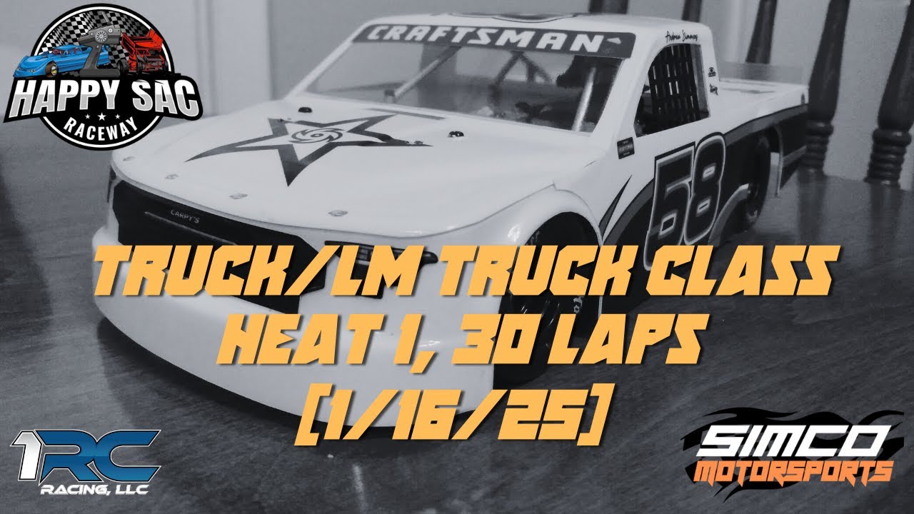 Happy Sac Raceway (Tuscaloosa) - 1/16/25 - 1RC Racing - Truck Class - Heat 1