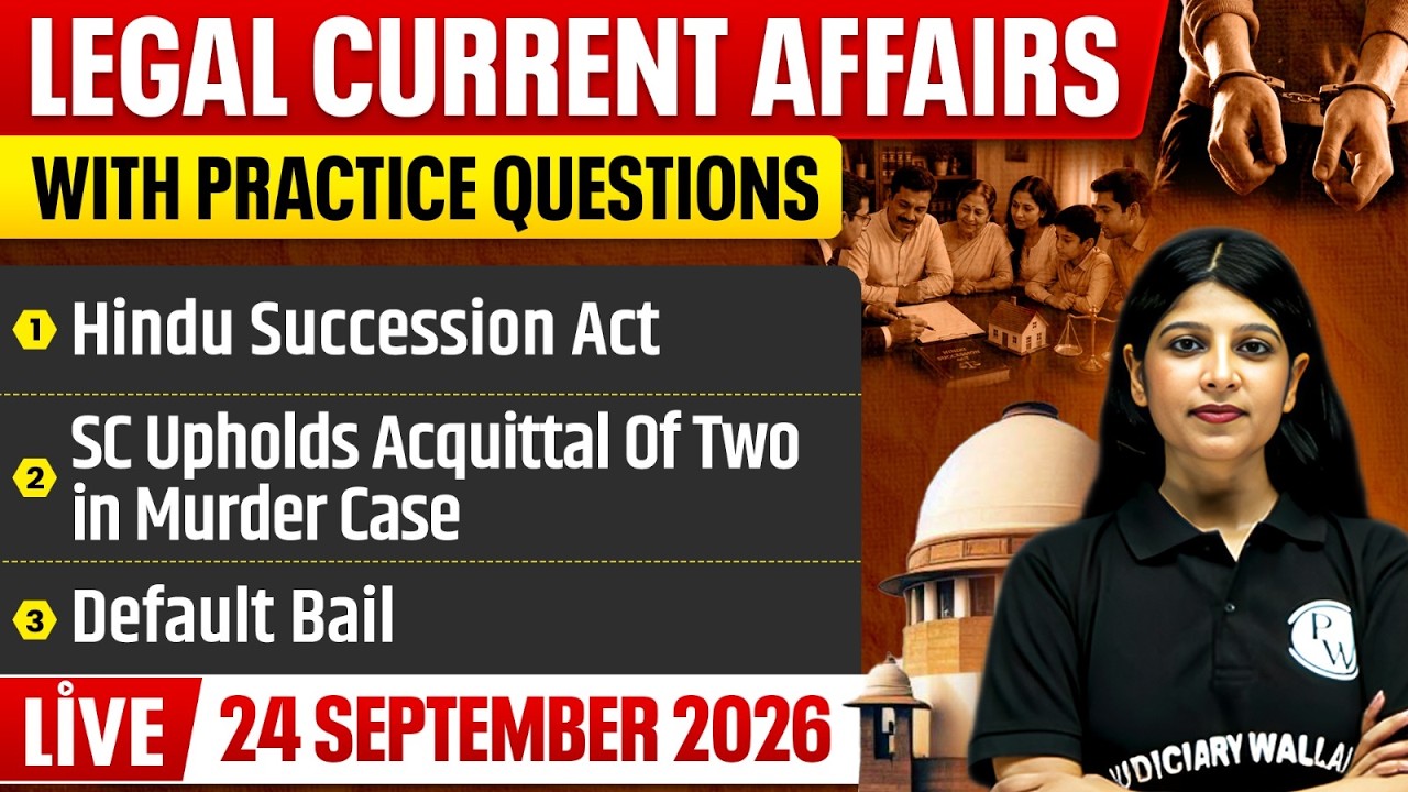 Legal Current Affairs Today | 24 Sept 2026 | Top Legal News | Judiciary/APO/APP | Judiciary By PW