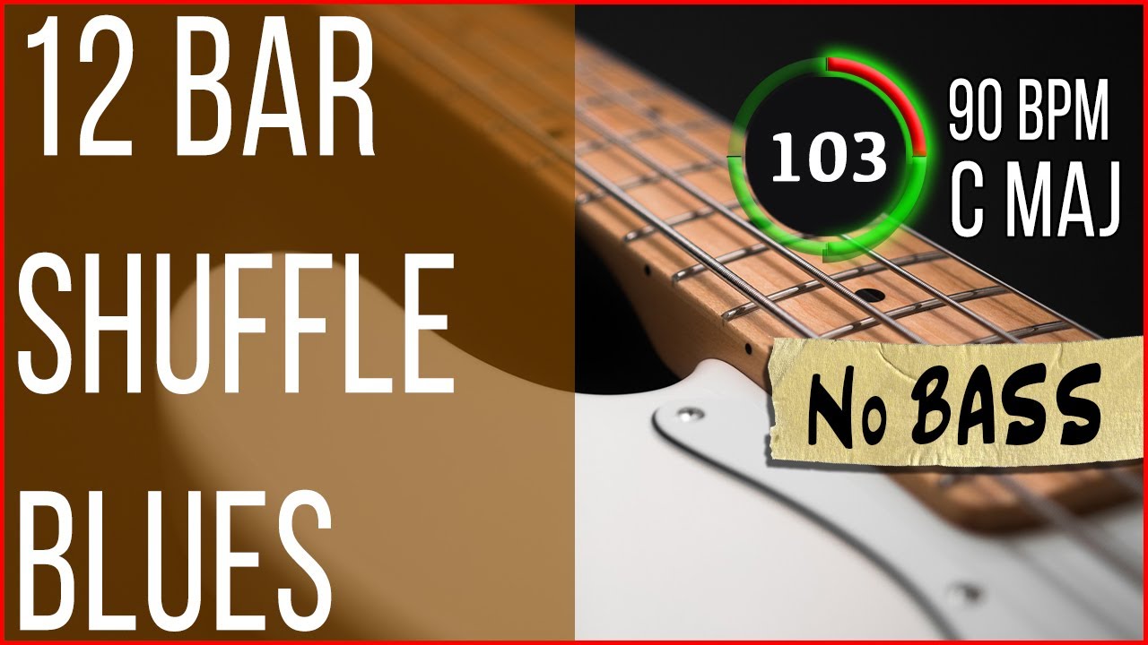 12 Bar C Blues Bass Backing Track No Bass (Jam in C Major 90 BPM)