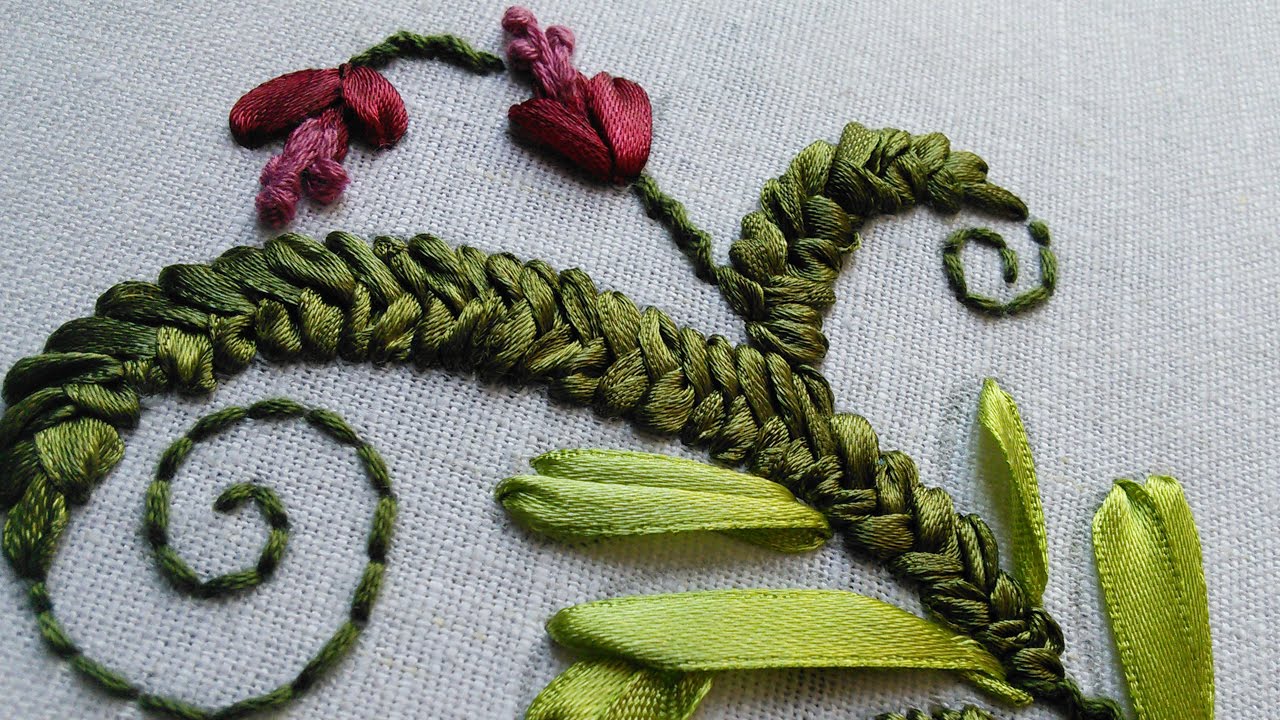 Ribbon Embroidery Tutorials | Design for Cushion Cover | HandiWorks #45