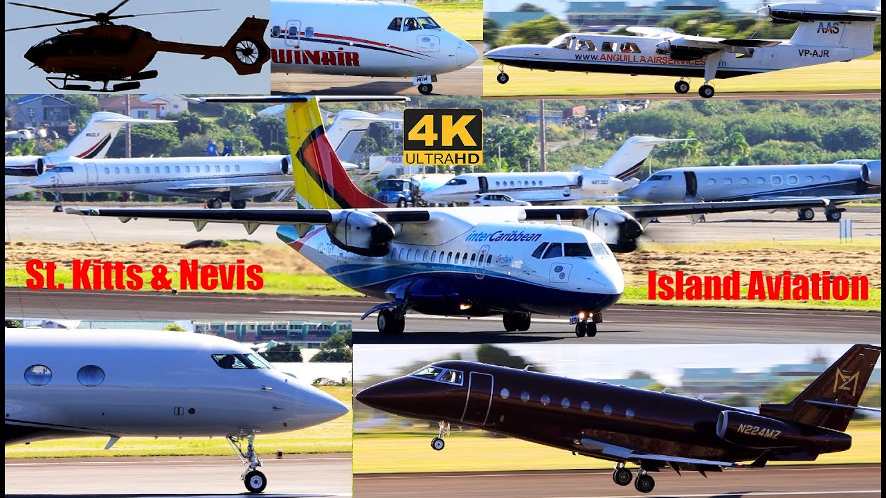 Busy Morning With Bizjets & Props, G650ER, G200, ATR 42 & 72, Cessna 402, Piper Lance...@ St. Kitts