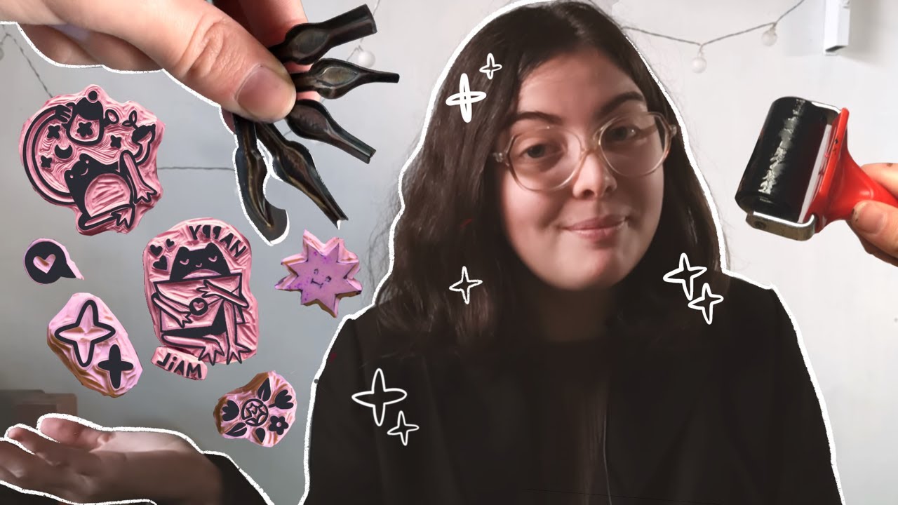 DIY| mi primer sello TALLADO en LINOLEO ~ Linograbado + TIPS & Review✨