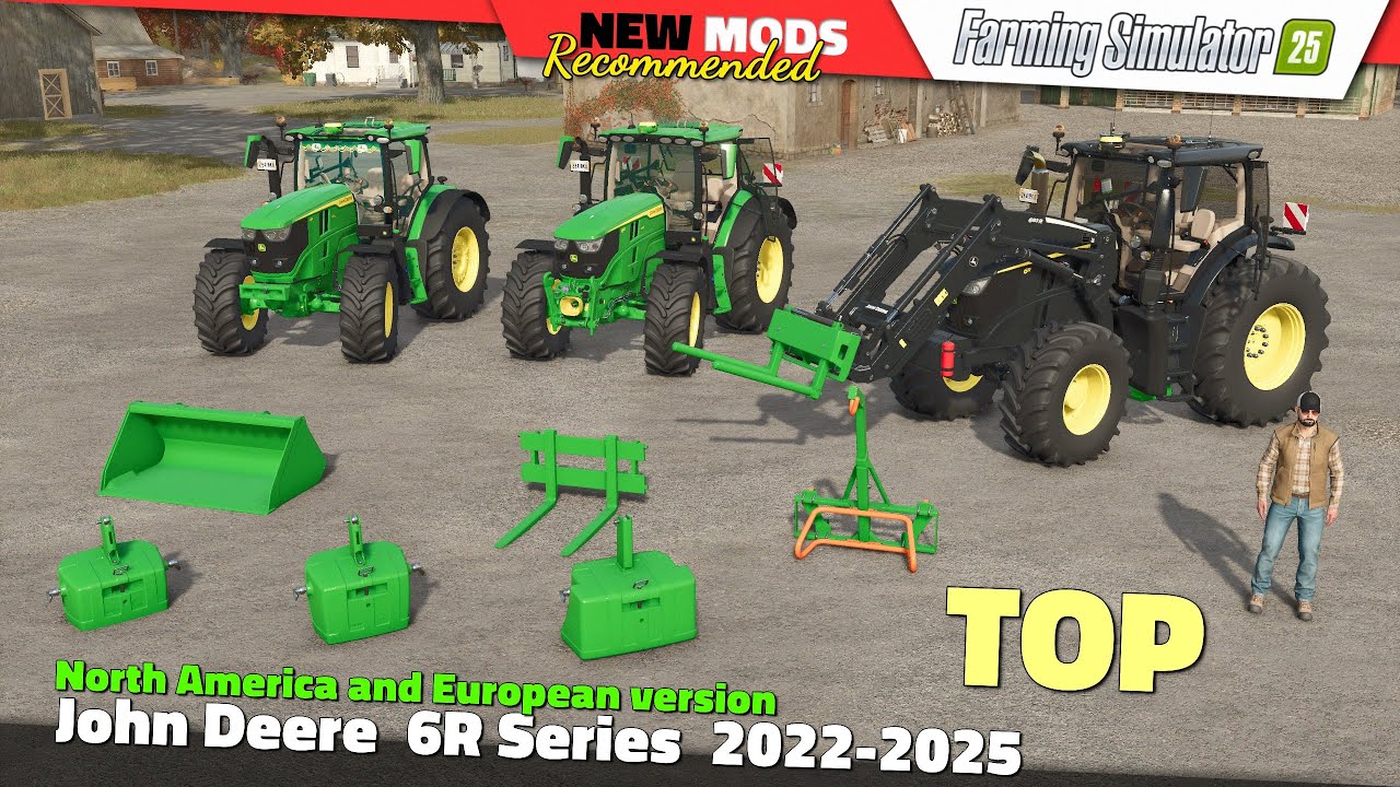 FS25 | John Deere 6R Series (2022-2025) US and EU version - Farming Simulator 25 Mods Review QHD