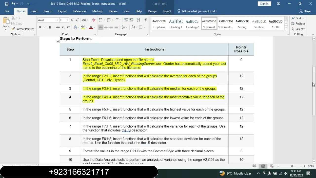 Exp19_Excel_Ch08_ML2_Reading_Scores | Full Course Deal Contact Us