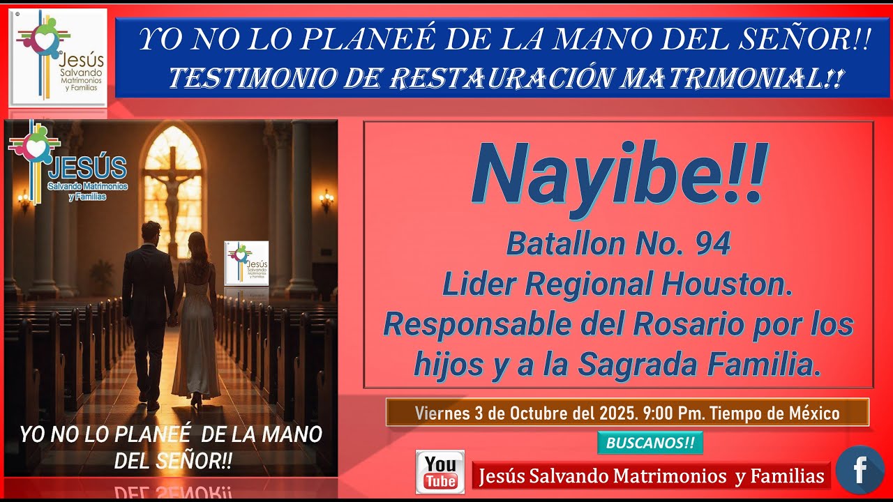 YO NO LO PLANEÉ DE LA MANO DEL SEÑOR! Testimonio de #RestauraciónMatrimonial, Nayibe B: 97, Houston!