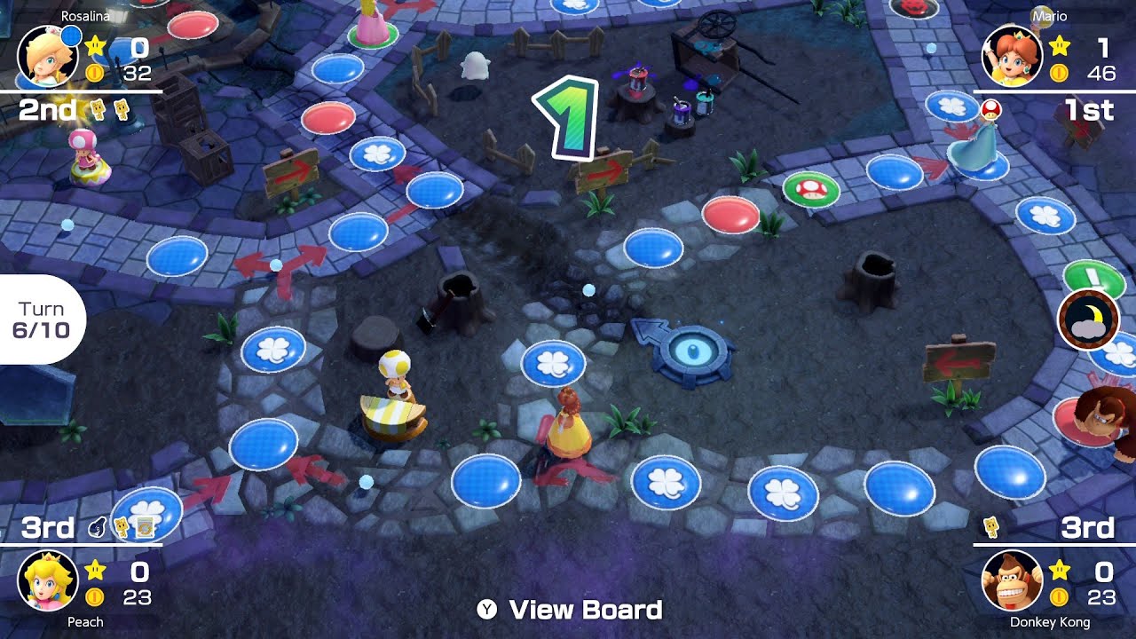 Mario Party Superstars Horror Land Daisy vs Peach vs Rosalina vs Donkey Kong